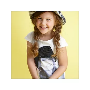 【LOVEDO-艾唯多童裝】個性休閒 紳士帽女孩短袖T恤-3號