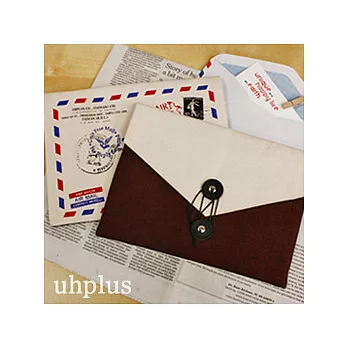 uhplus 玩趣收納袋系列-幸福郵便．AIR MAIL（咖啡）