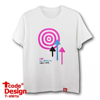 Tcode 0017【Art of Archery】普版S 白色 桃紅靶心版-美國棉T