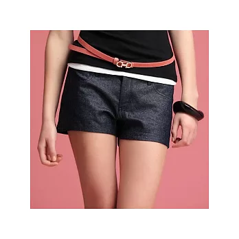 【Mirror米洛時尚】低調奢華牛仔短褲MIT台灣製造103028 -藍S