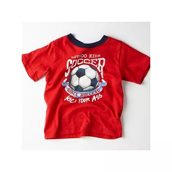 【LOVEDO-艾唯多童裝】運動潮流 紅色足球短袖T恤-7號