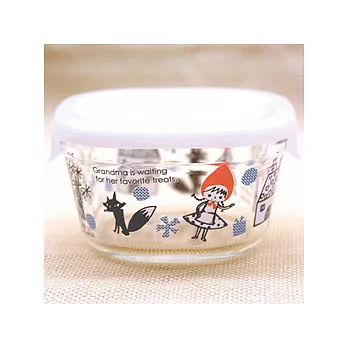Shinzi Katoh 耐熱彩繪玻璃保鮮盒(小)-冬季小紅帽