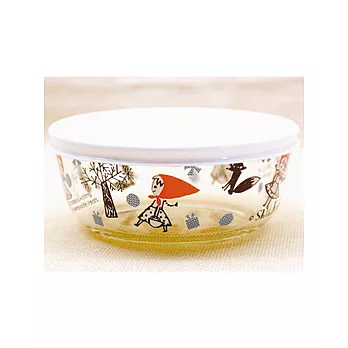 Shinzi Katoh 耐熱彩繪玻璃保鮮碗L(附蓋)- 冬季小紅帽