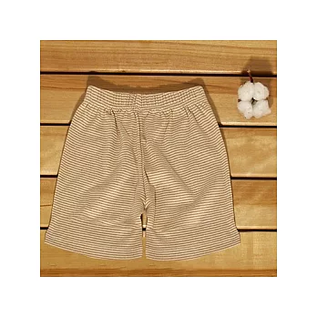 【藍天畫布】100%有機彩棉嬰幼兒短褲-褐條紋90cm