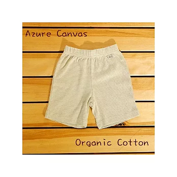 【藍天畫布】100%有機彩棉嬰幼兒短褲-綠條紋90cm