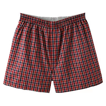 [MUJI 無印良品]男棉布帛平口內褲橘格S