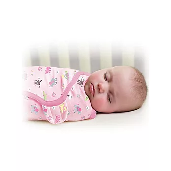 美國 Summer Infant SwaddleMe 嬰兒包巾 【粉紅動物園純棉薄款】, 小號 - 可調式懶人包巾