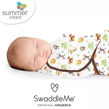 美國 Summer Infant SwaddleMe 嬰兒包巾 【動物園 純棉薄款】, 大號 - 可調式懶人包巾