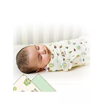 美國 Summer Infant SwaddleMe 嬰兒包巾 【貓頭鷹 純棉薄款】, 大號 2入組 - 可調式懶人包巾