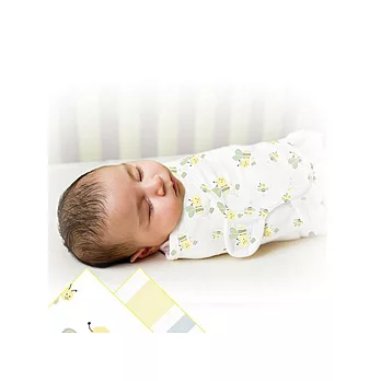 美國 Summer Infant SwaddleMe 嬰兒包巾 【蜜蜂條紋純棉薄款】, 小號 2入組 - 可調式懶人包巾