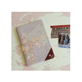 飛行日記護照套-世界地圖