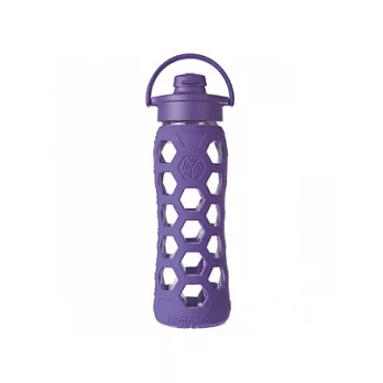 美國唯樂Lifefactory菱形玻璃吸嘴水瓶650ml深紫