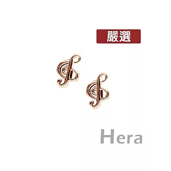 【Hera】甜美樂章簡約可愛音符造型耳環 (金色)