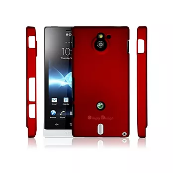 【Simply Design】Sony Xperia Sola 專用 紅色皮革漆保護殼
