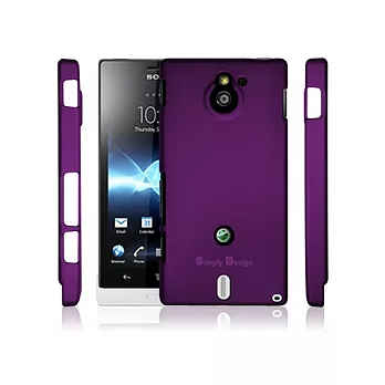 【Simply Design】Sony Xperia Sola 專用 紫色皮革漆保護殼