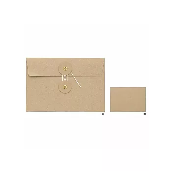 MIDORI 牛皮信封系列-＜M＞橫型 茶色