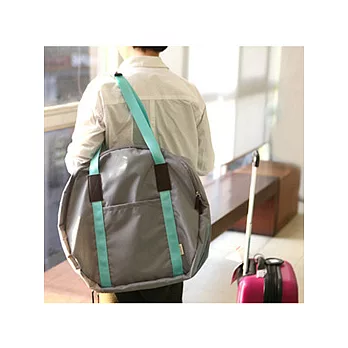 旅行收納地球包V1-灰+薄荷綠