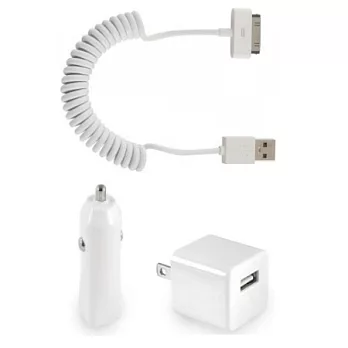 SALOM Apple USB傳輸線 + 手機充電器 (旅充、車充) FOR Apple iphone / ipod/Charger