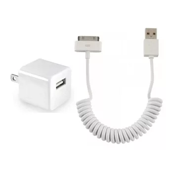 SALOM Apple USB傳輸線 + 手機充電器 (旅充) FOR Apple iphone / ipod / Charger