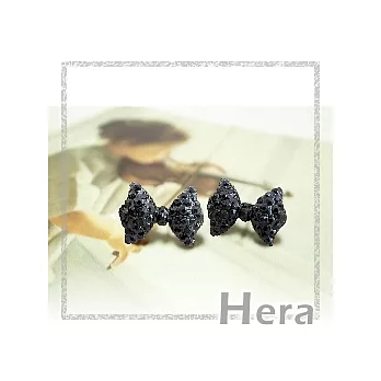 【Hera】耀眼甜美 簡約經典蝴蝶結造型耳環 (炫眼黑)