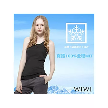 【WIWI】保證100%MIT吸排抗UV涼感羅紋挖背背心(黑色M)