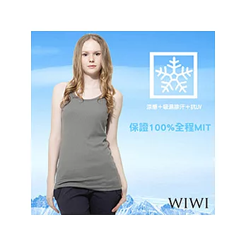【WIWI】保證100%MIT吸排抗UV涼感羅紋Y字背心(鐵灰M)