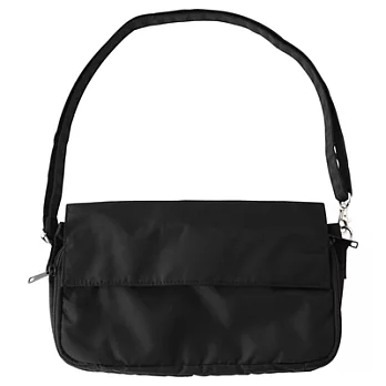 [MUJI 無印良品]尼龍護照夾(附背帶)/黑