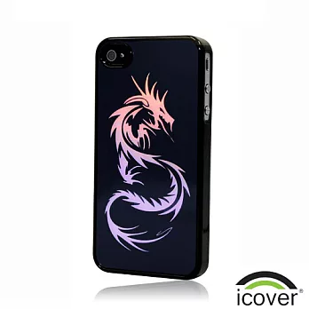 【icover】iPhone 4/4S 龍紋系列背蓋雷射黑鎧龍紋