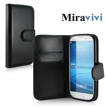 Miravivi SAMSUNG Galaxy S3 i9300專用筆記本式皮套時尚黑