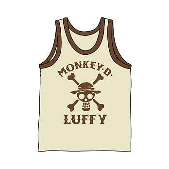 《One Piece》海賊王　魯夫無袖上衣　亞麻×棕色　XL--Cospa出品 XL