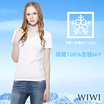 【WIWI】100%MIT V領吸排抗UV冷氣涼感衣(白M/L/XL)M白色