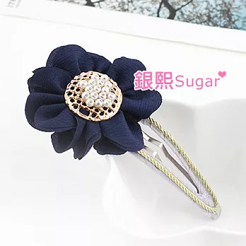 【銀熙】浪漫花姬多層次花朵髮飾(深藍)