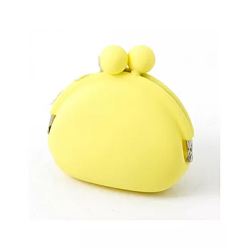 果凍矽膠珠扣式零錢包黃