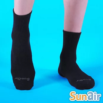 sunair 第三代健康除臭襪 標準型運動襪1/2筒 (黑)