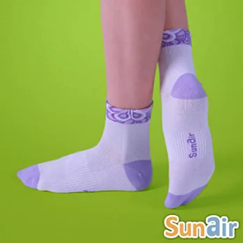sunair 第三代健康除臭襪 時尚淑女襪 (白+紫)