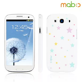 mobc Samsung Galaxy S3專用 星星 Star 保護殼-星星白