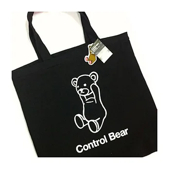 《Control Bear 》我拔頭熊棉質拖特包-黑色紅白點點款--SEGA出品（日版原裝）