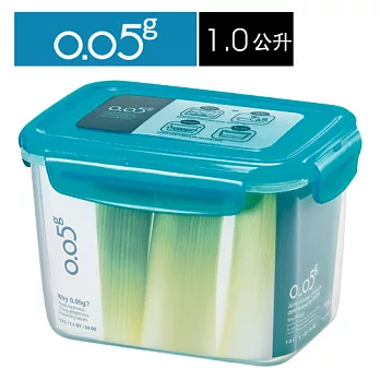 『ZZF-111G』樂扣0.05g超保鮮微波長方型保鮮盒-(1L)(綠蓋)