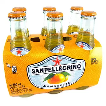 《S.Pellegrino》聖沛黎洛氣泡水果飲料-金橘口味(200mlx6瓶)