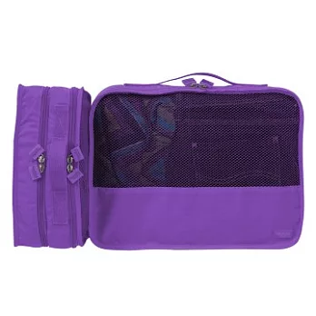 Lapoche立體旅行衣物收納包(中)紫色