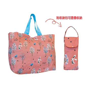 Shinzi Katoh 插畫家防水隨身購物包-森林裡的兔