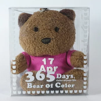 365繽紛熊(生日熊)-Bear of Color4月17日-桃紅色T恤