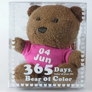 365繽紛熊(生日熊)-Bear of Color6月4日-桃紅色T恤