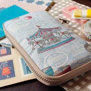 uhplus 夾心餅乾收納包(筆袋)-大象馬戲