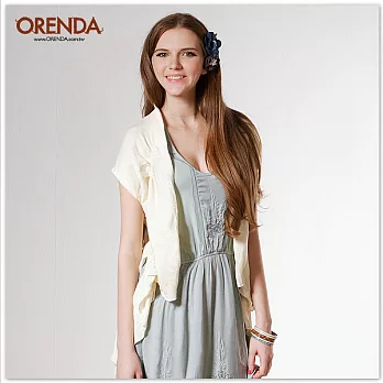 ORENDA 自然垂墜不規則剪裁罩衫S米黃