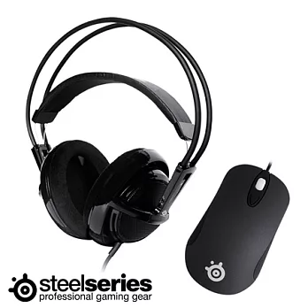 SteelSeries Siberia V1 頭戴式耳麥+Kinzu V2 滑鼠(寂靜黑)