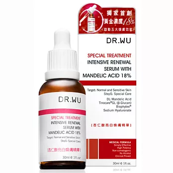 【康是美】DR.WU杏仁酸亮白煥膚精華30ML