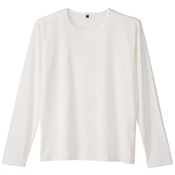 [MUJI 無印良品]男有機棉圓領T恤柔白L