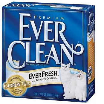 藍鑽 EVER CLEAN-雙重活性碳低過敏結塊貓砂（白標）25LB