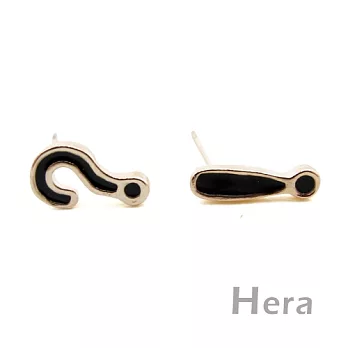 【Hera】簡約率性 時尚明星字母造型耳環(時尚黑)